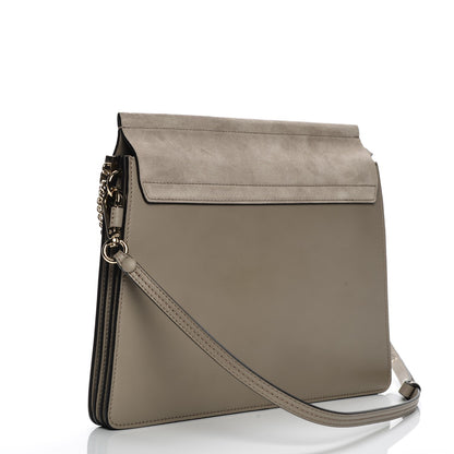 Chloe Calfskin Suede Medium Faye Shoulder Bag Motty Grey 3 of 6