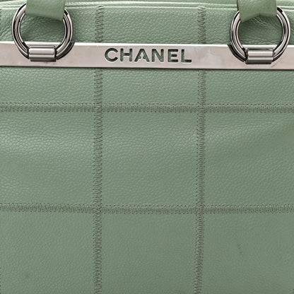 Chanel Caviar Square Stitched Bowler Light Green 8 of 10
