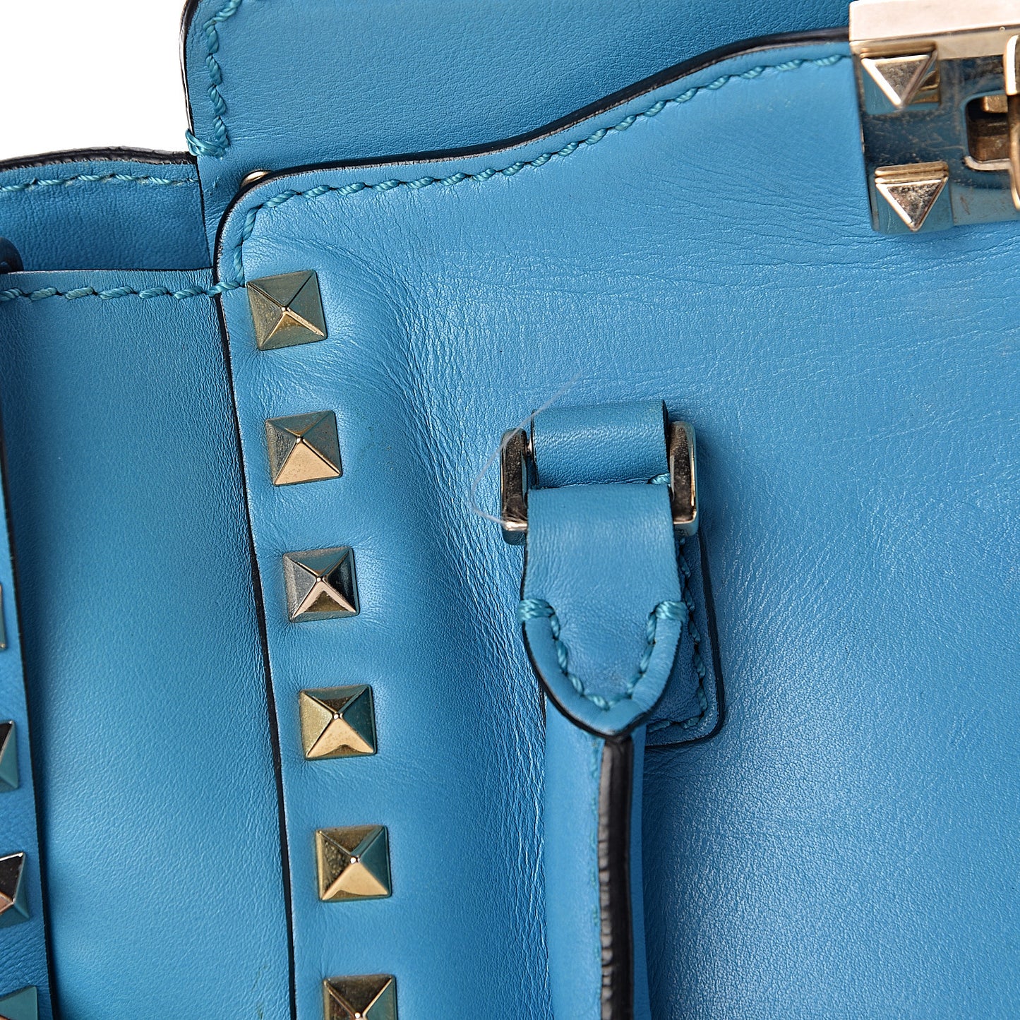Vitello Mini Rockstud Double Handle Tote Parrot