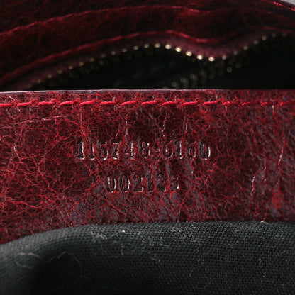 Balenciaga Agneau Laser Cut Cross Classic Gold Hardware City Rouge Lie De Vin 9 of 12