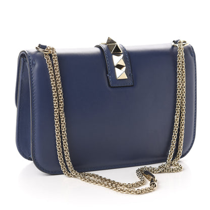Valentino Garavani Vitello Medium Glam Lock Rockstud Flap Indigo 3 of 11