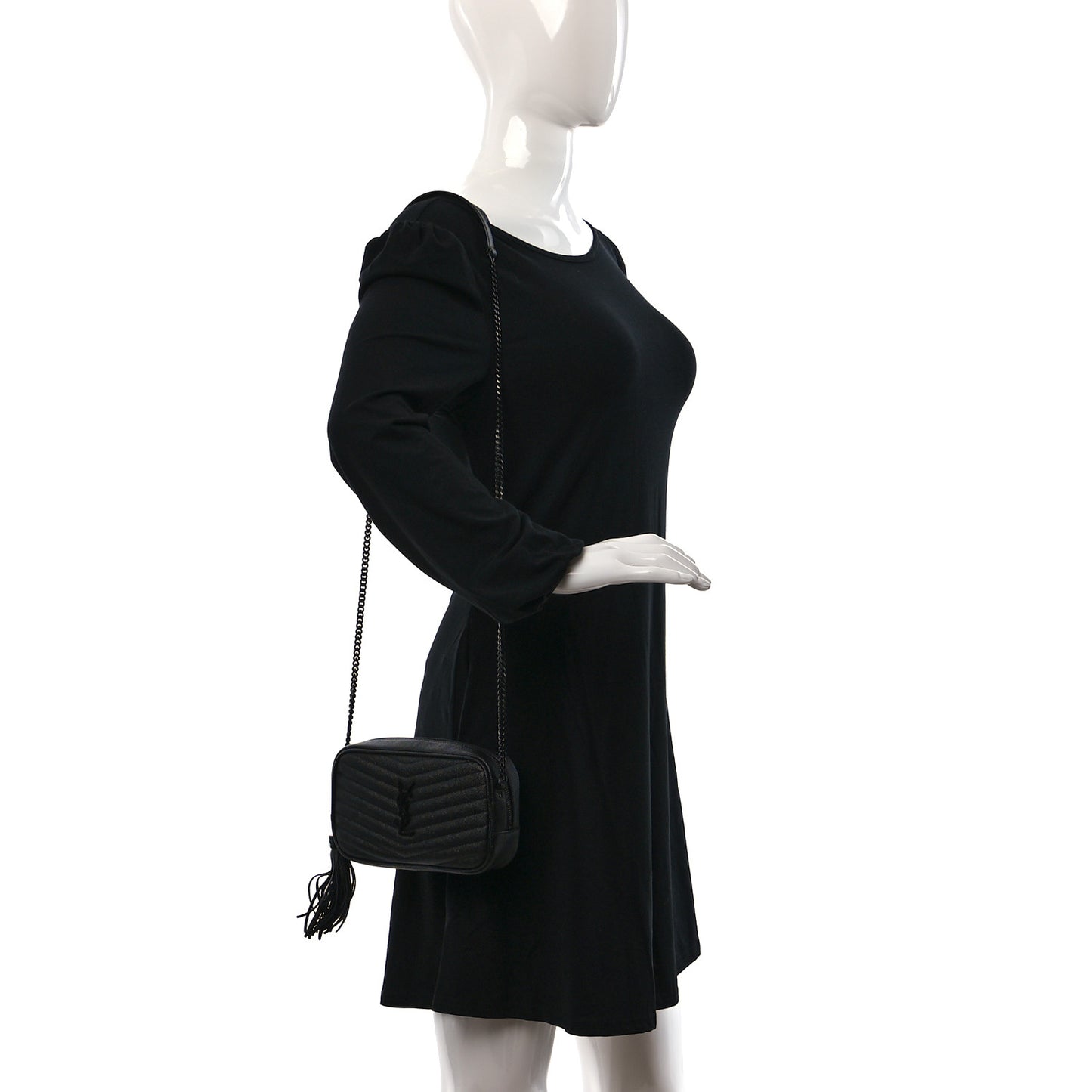 Grain De Poudre Matelasse Monochrome Monogram Mini Lou Camera Bag Black