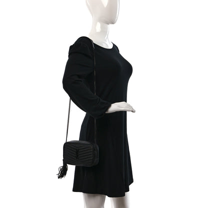 Saint Laurent Grain De Poudre Matelasse Monochrome Monogram Mini Lou Camera Bag Black 2 of 10