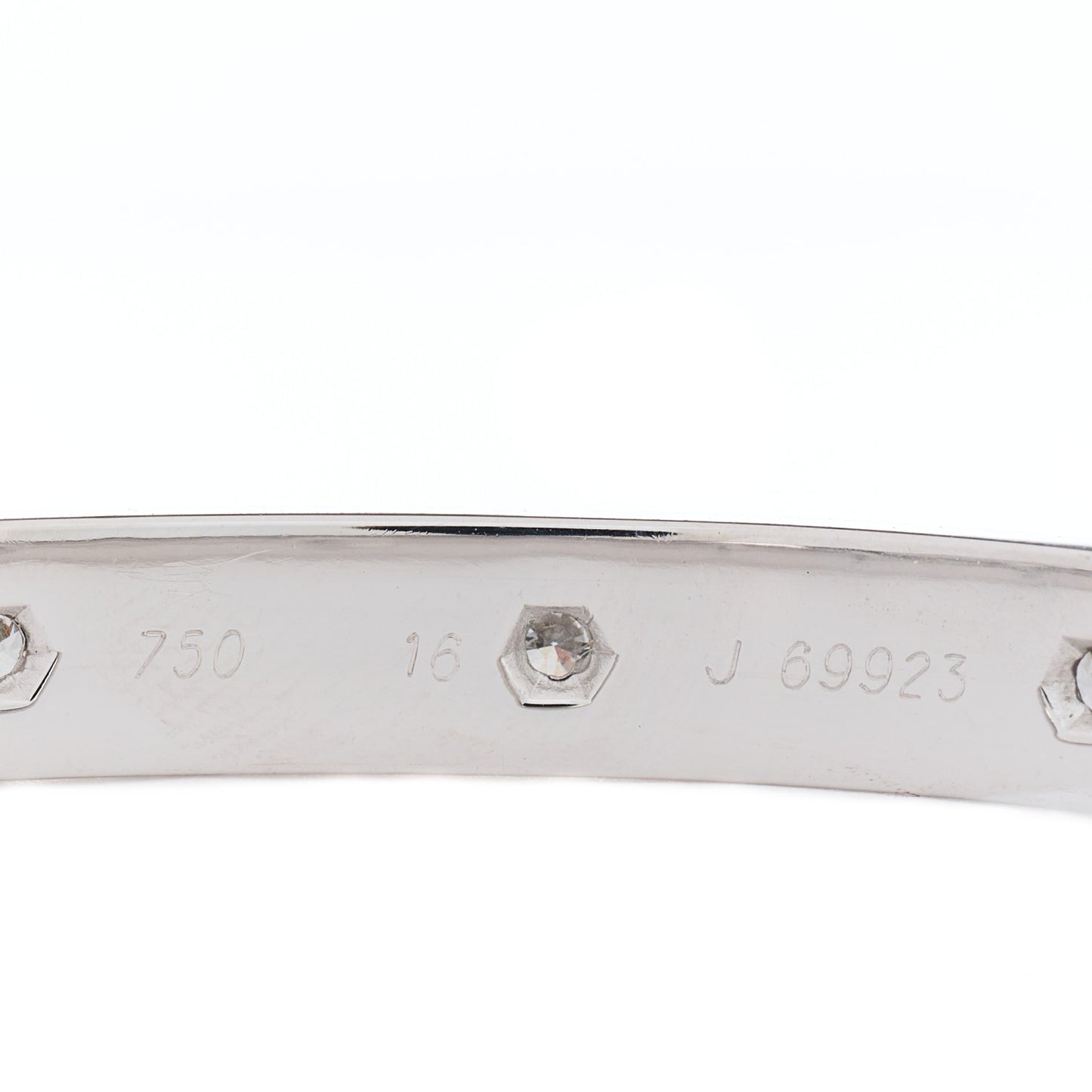 18K White Gold 10 Diamond LOVE Bracelet 16
