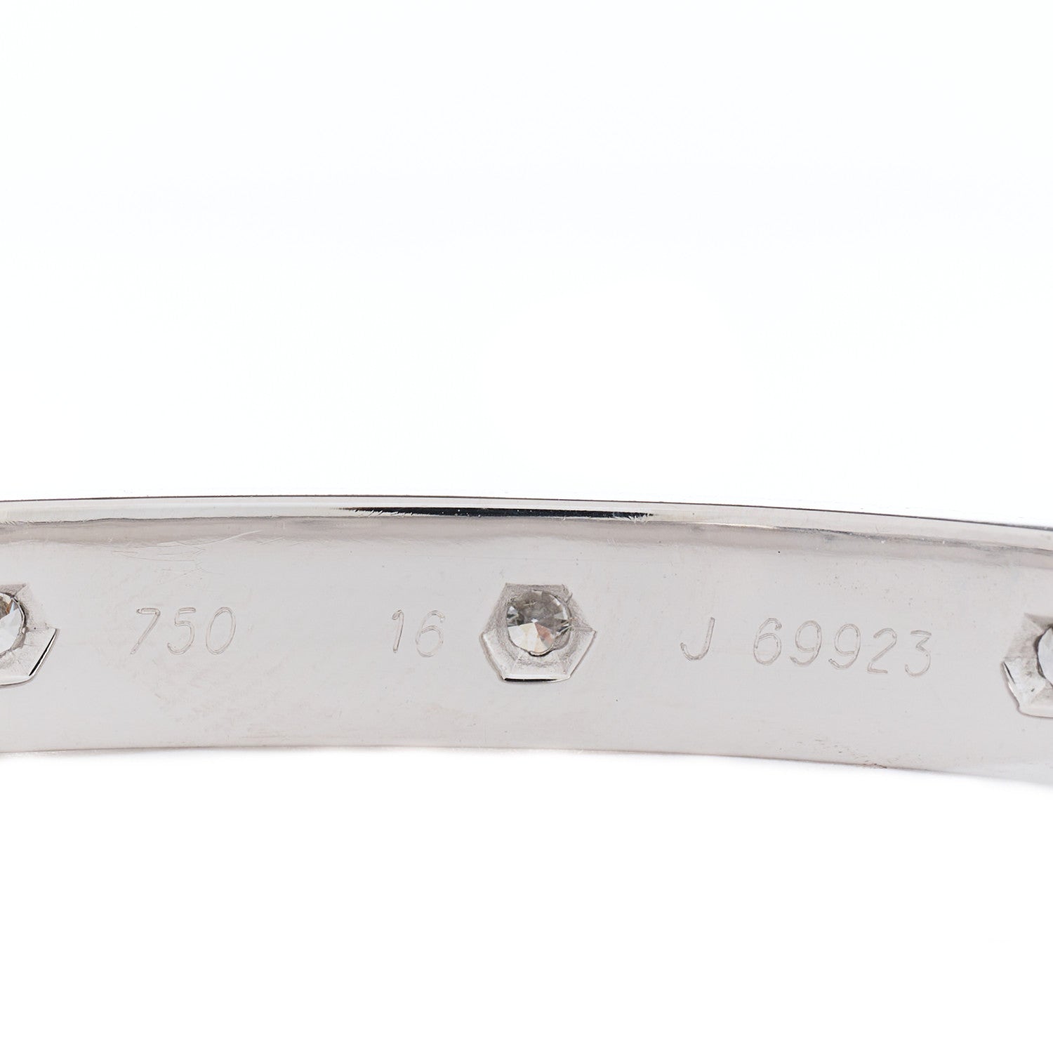Cartier 18K White Gold 10 Diamond LOVE Bracelet 16 3 of 4
