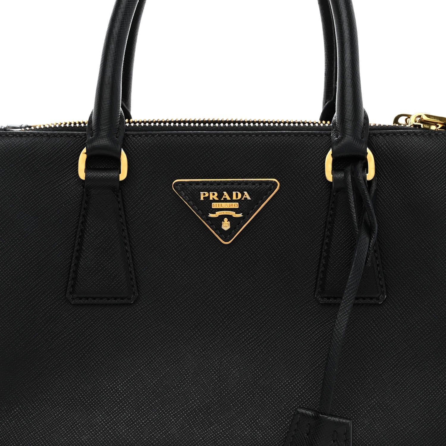 Prada Saffiano Mini Galleria Double Zip Tote Black 7 of 9