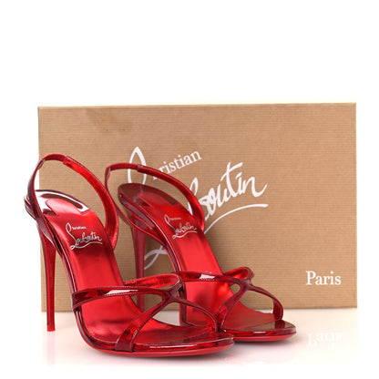 Christian Louboutin Metallic Patent Psychic Emilie 100 Slingback Sandals 39 Loubi 11 of 11