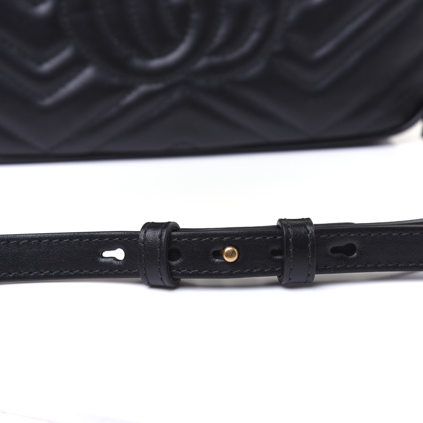 Calfskin Matelasse Small GG Marmont Chain Shoulder Bag Black