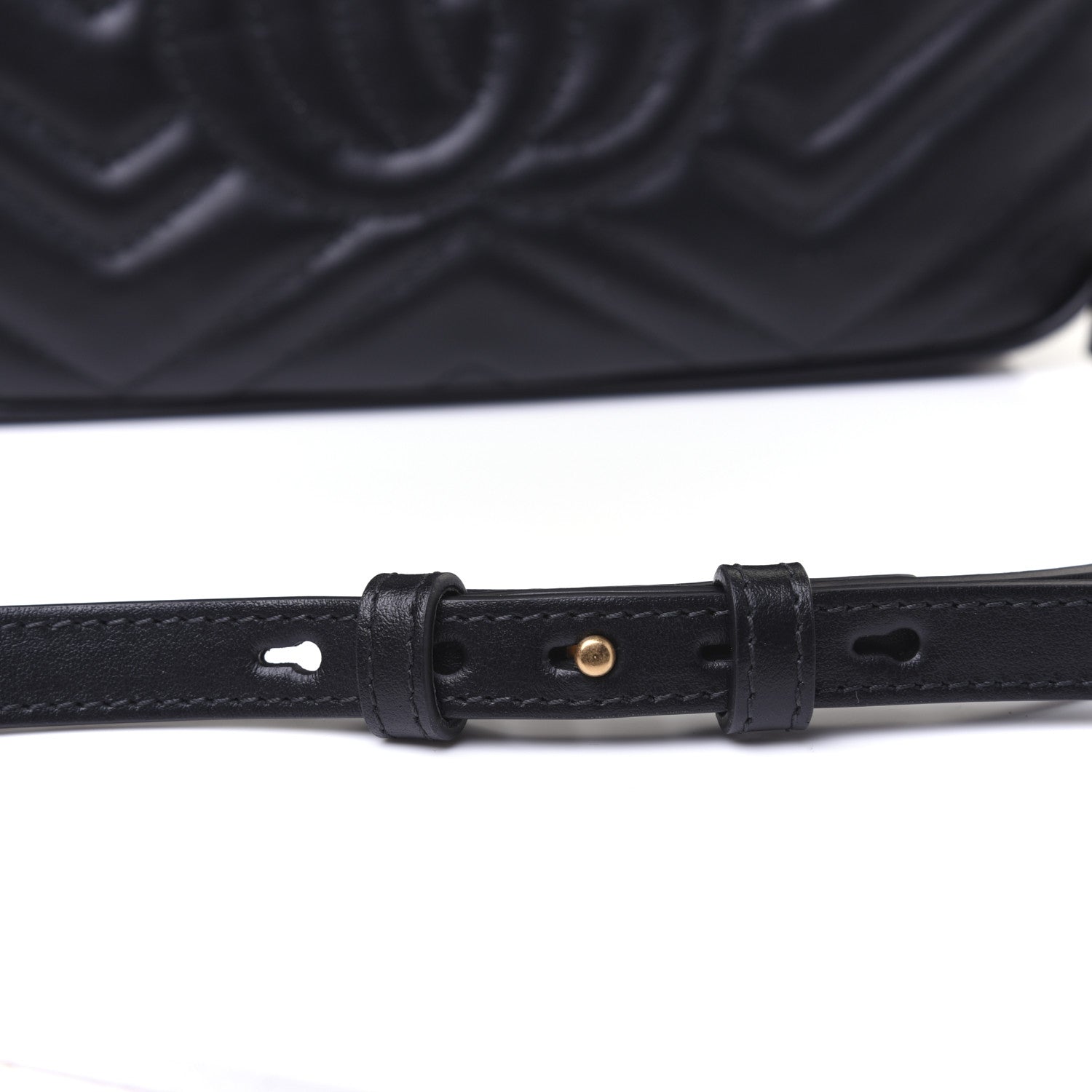 Gucci Calfskin Matelasse Small GG Marmont Chain Shoulder Bag Black 13 of 13