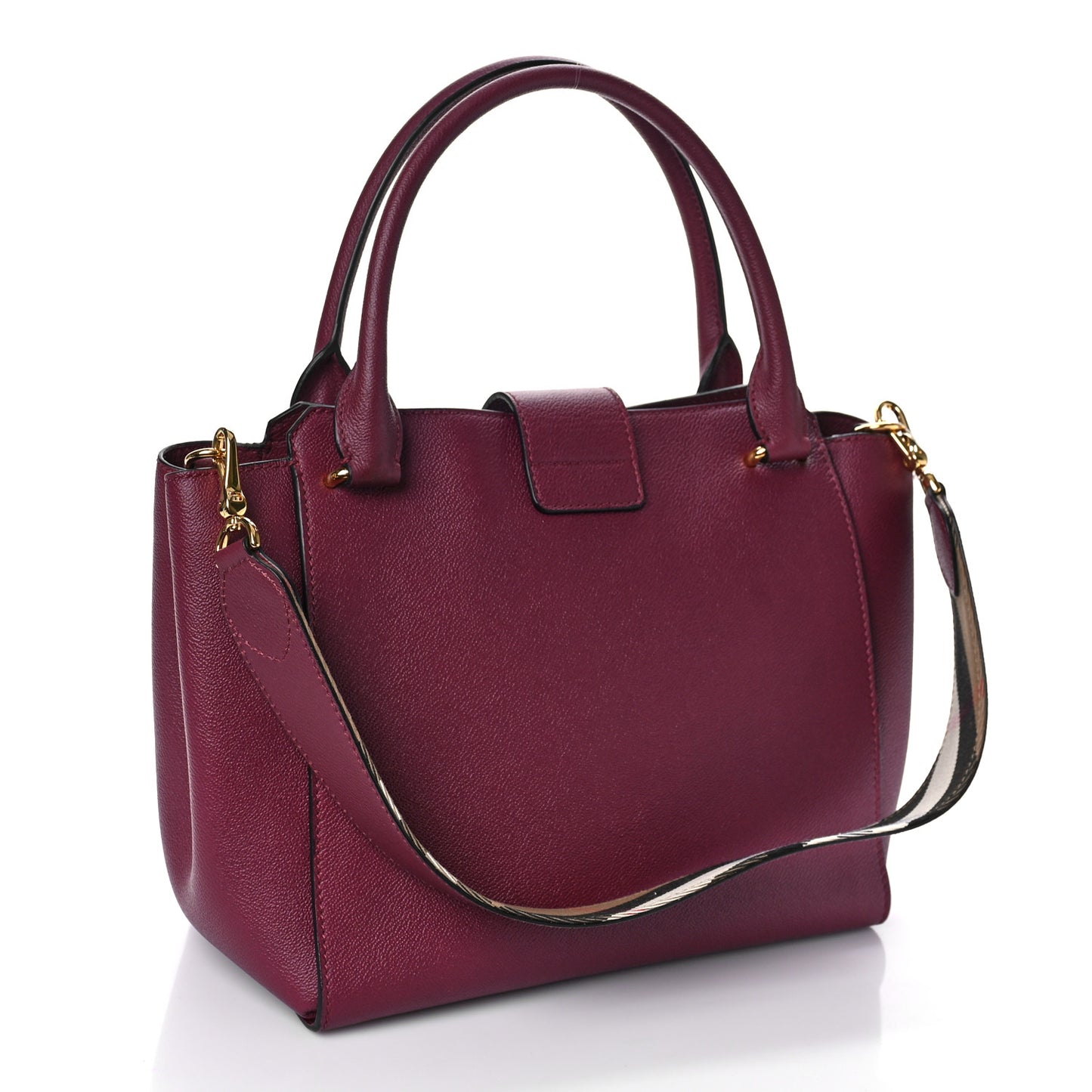 Soft Grain Medium Buckle Tote Dark Plum