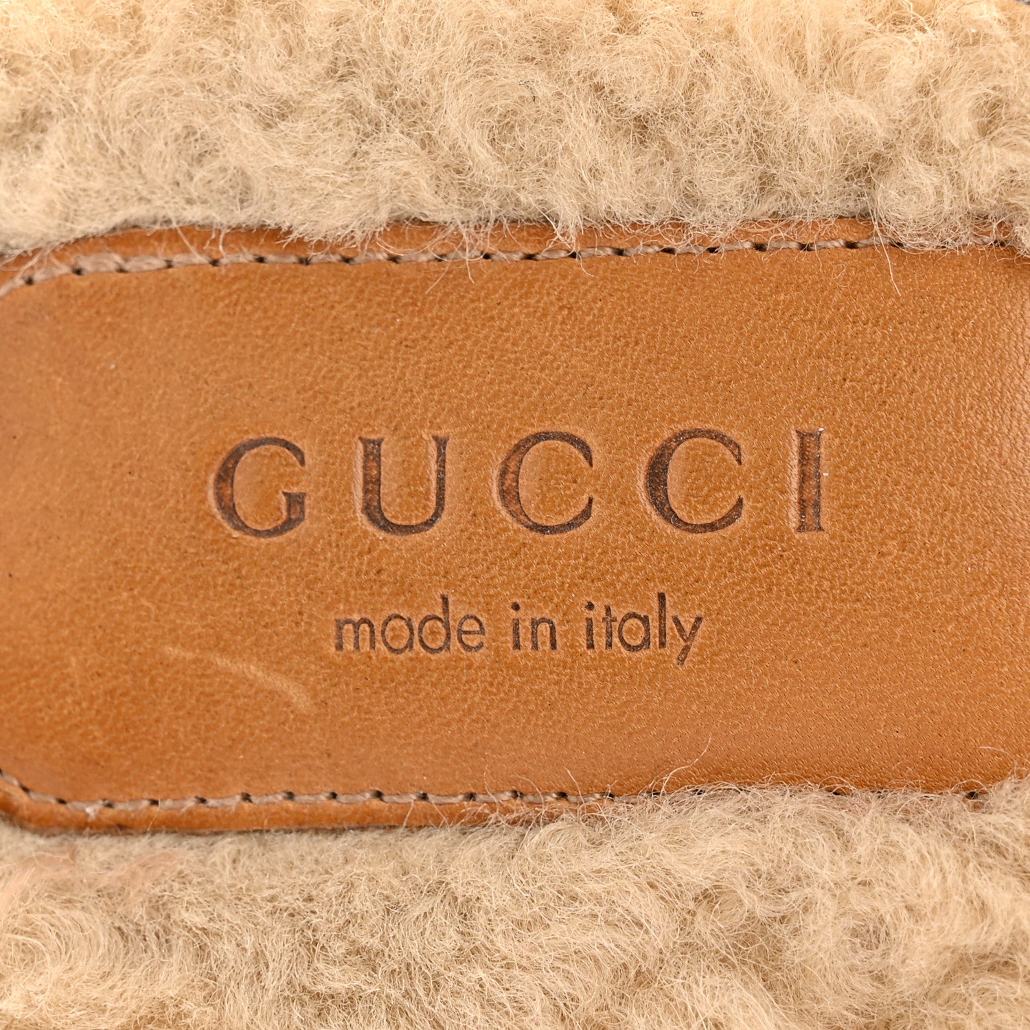 Gucci Nappa Wool Womens Fria Slippers 36 Black Butterscotch 9 of 10