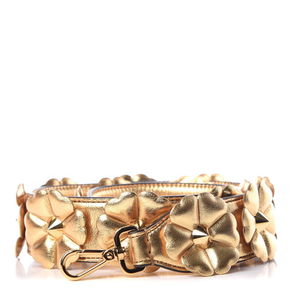 Fendi Vitello Catalan Mirror Flowerland Studded Strap You Gold 1 of 4