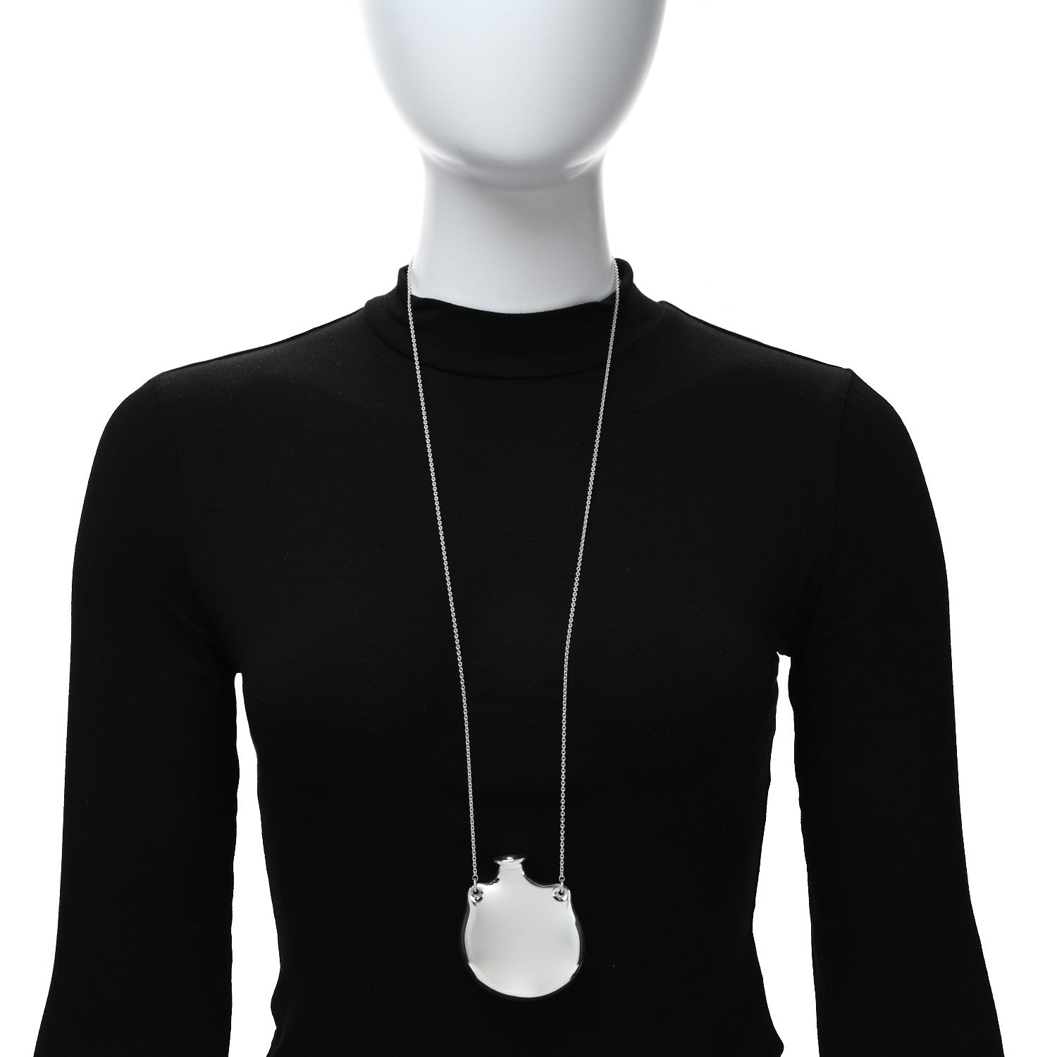 Tiffany Sterling Silver Large Elsa Peretti Open Bottle Pendant Necklace 2 of 4