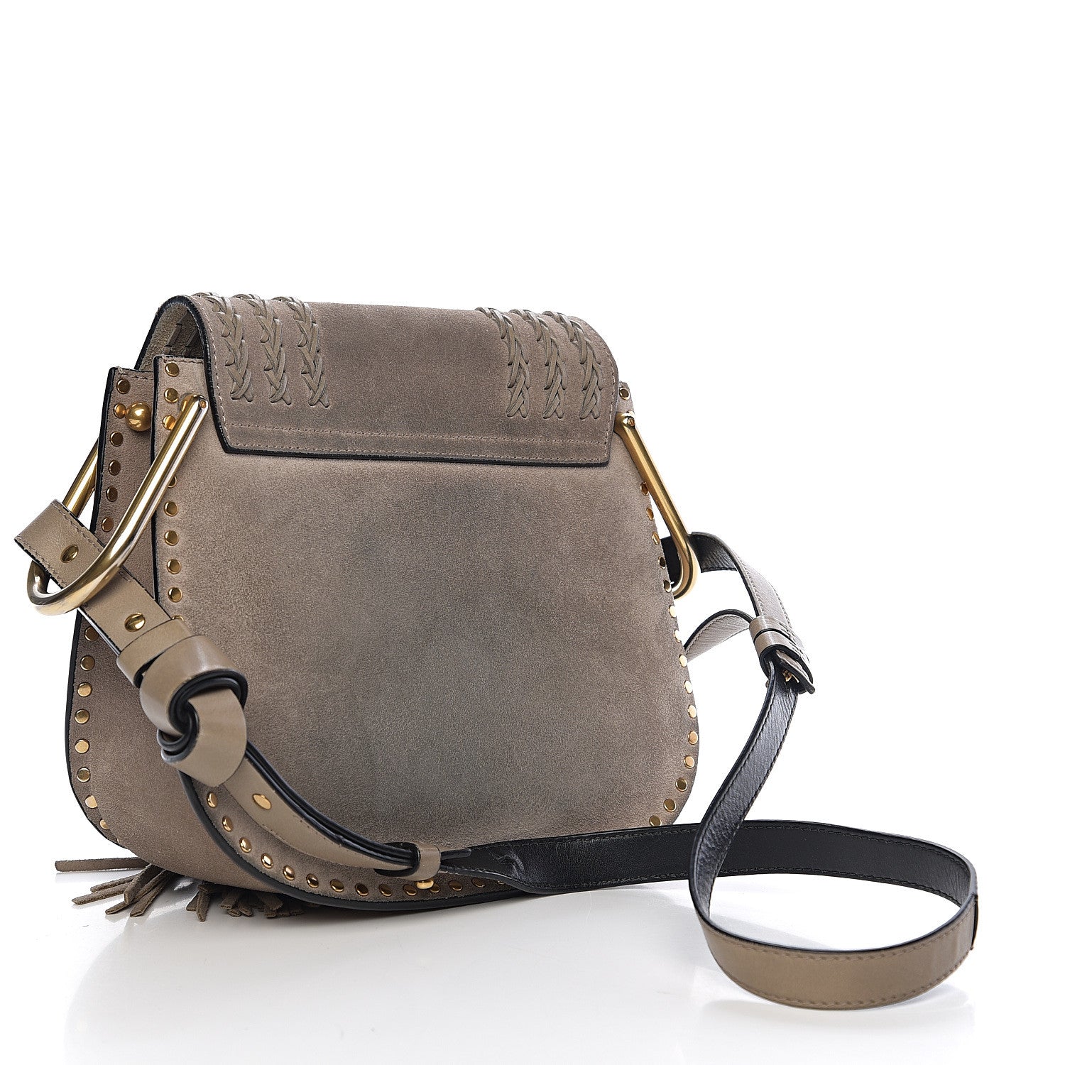 Chloe Suede Braided Small Hudson Shoulder Bag Motty Grey 2 of 11
