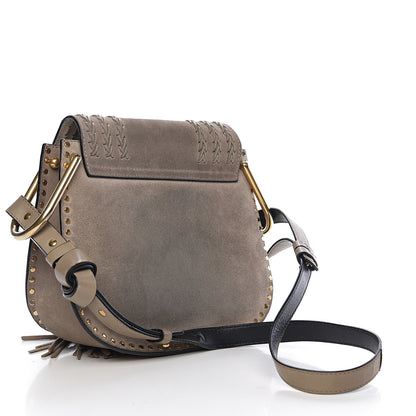 Chloe Suede Braided Small Hudson Shoulder Bag Motty Grey 2 of 11