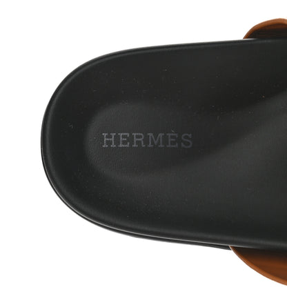 Hermes Calfskin Womens Chypre Sandals 38 Gold 6 of 7