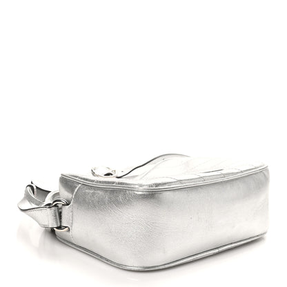Gucci Metallic Sakai Be Green Calfskin Diagonal Stitched Small Blondie Shoulder Bag Silver 4 of 10