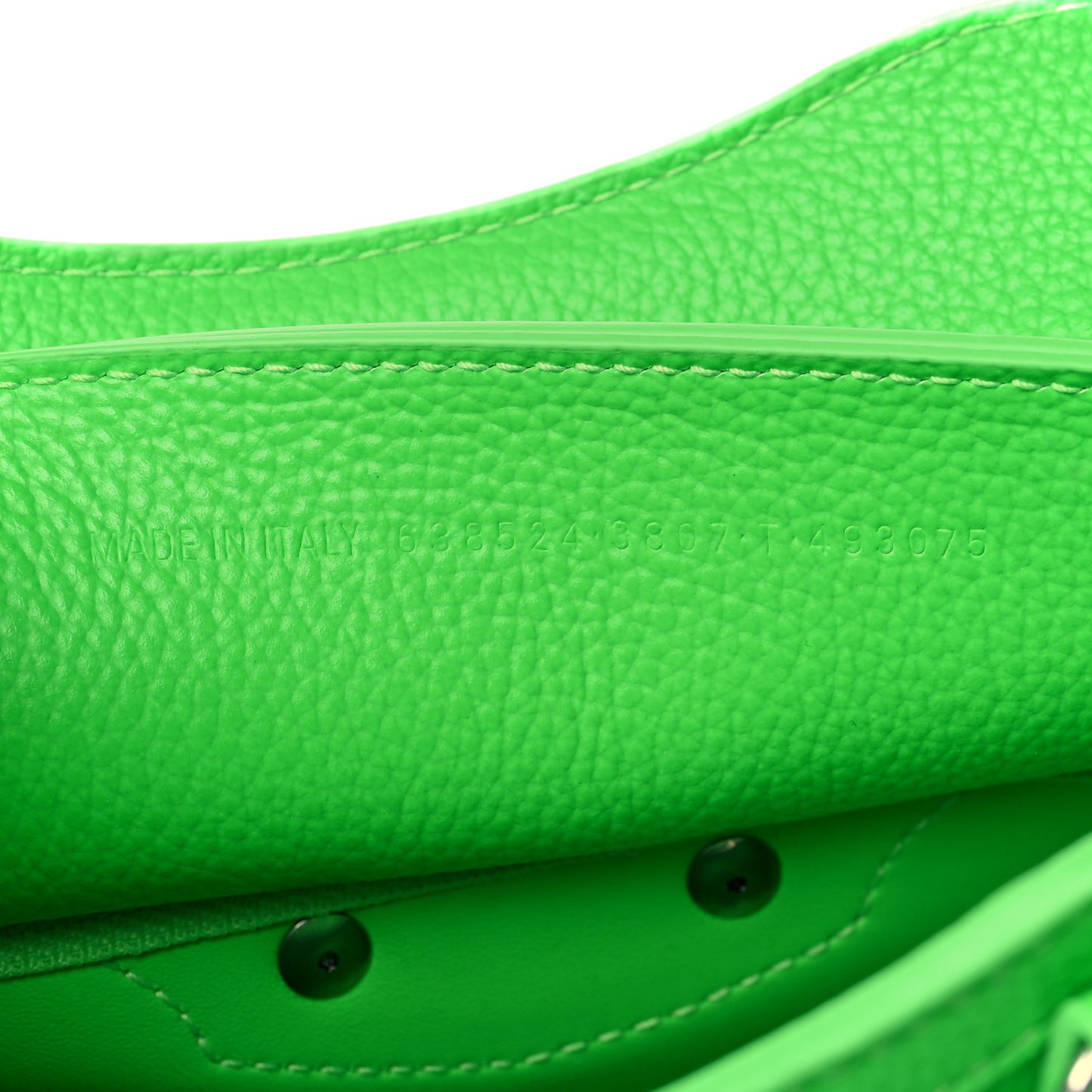 Grained Calfskin Neo Classic Silver Hardware Nano City Fluo Green