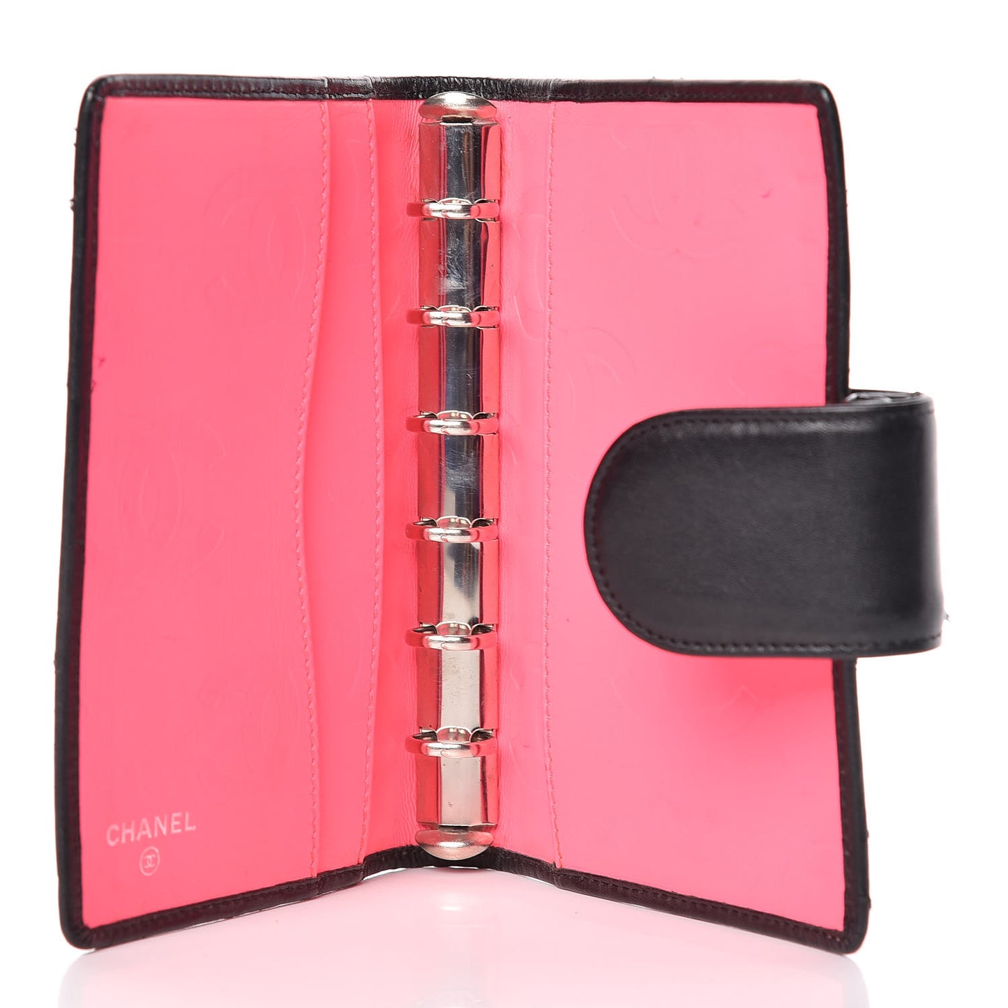 Calfskin Quilted Small Cambon Agenda Planner Black