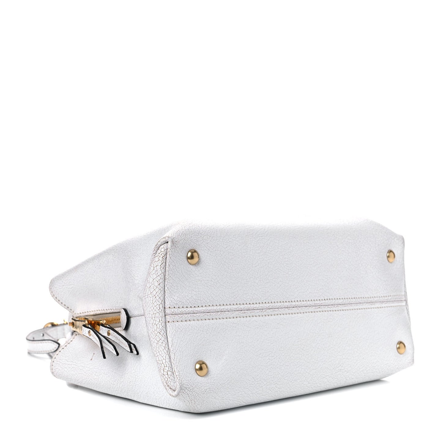 Calfskin Craquele Shopping Bag White