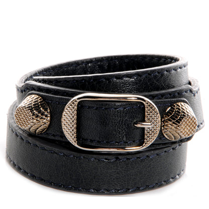 Balenciaga Agneau Giant 12 Silver Hardware Triple Tour Bracelet Small Anthracite 1 of 8