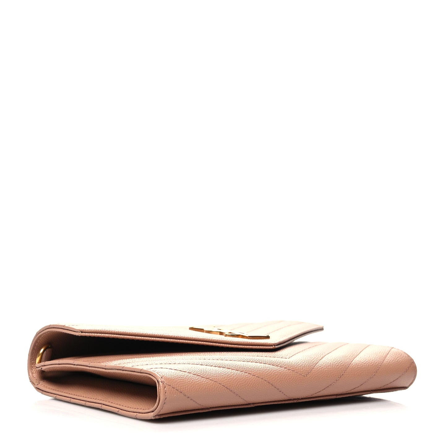 Grain De Poudre Matelasse Chevron Monogram Envelope Clutch Vintage Peach