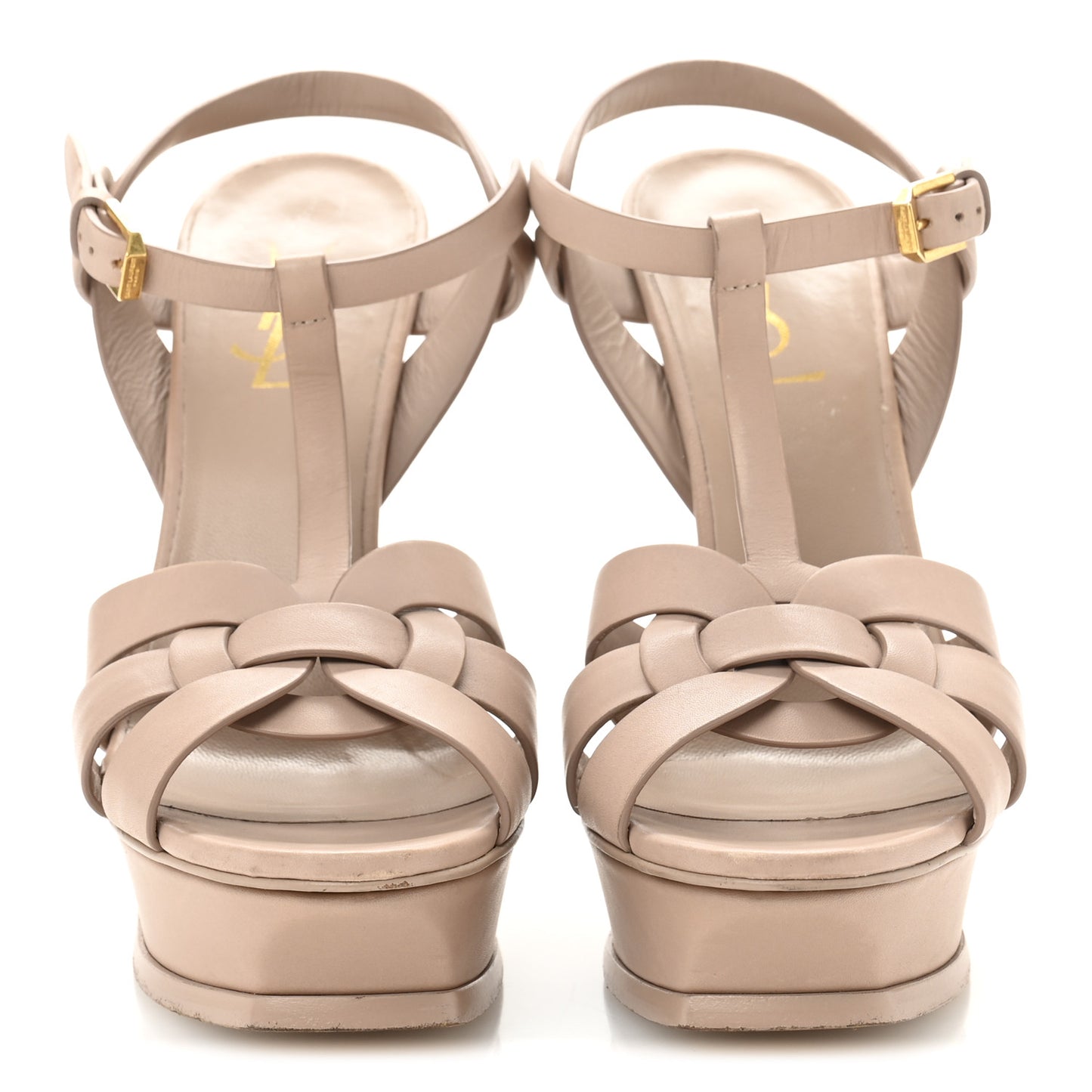 Calfskin Tribute 105 Platform Sandals 38 Nude