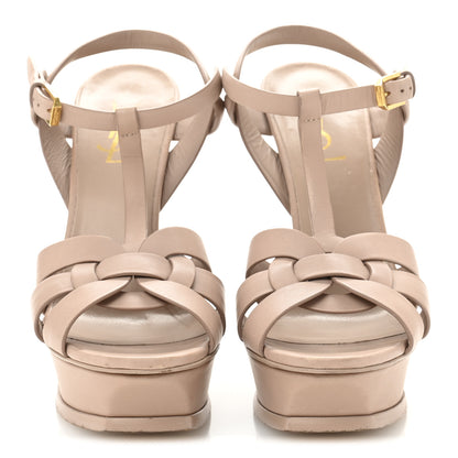 Saint Laurent Calfskin Tribute 105 Platform Sandals 38 Nude 3 of 11