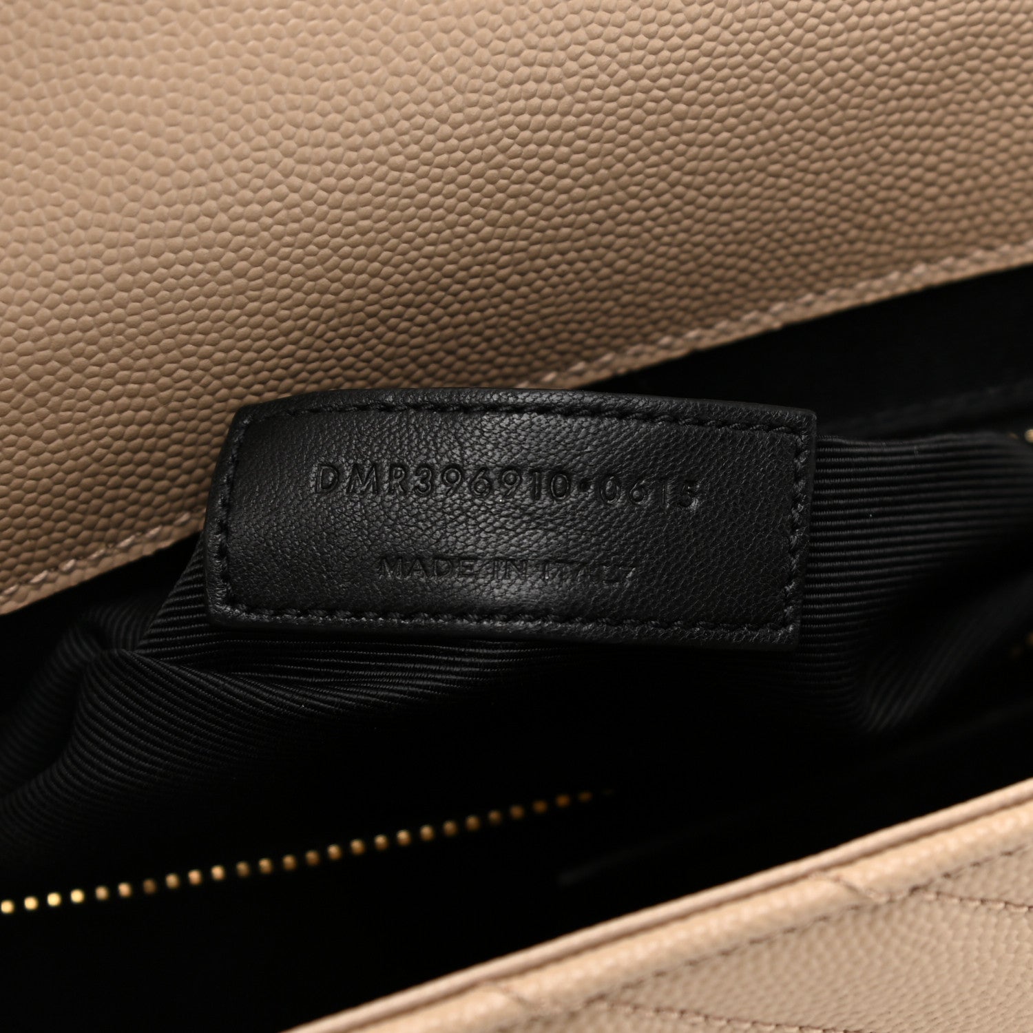 Saint Laurent Grain De Poudre Matelasse Chevron Large Monogram Satchel Dark Beige 6 of 14