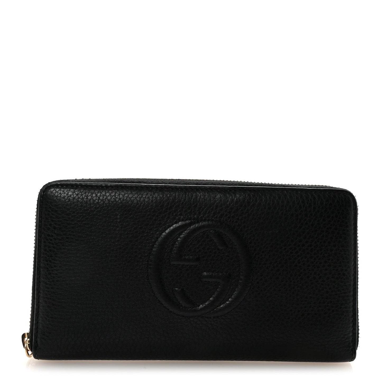 Pebbled Calfskin Soho Zip Around Wallet Black