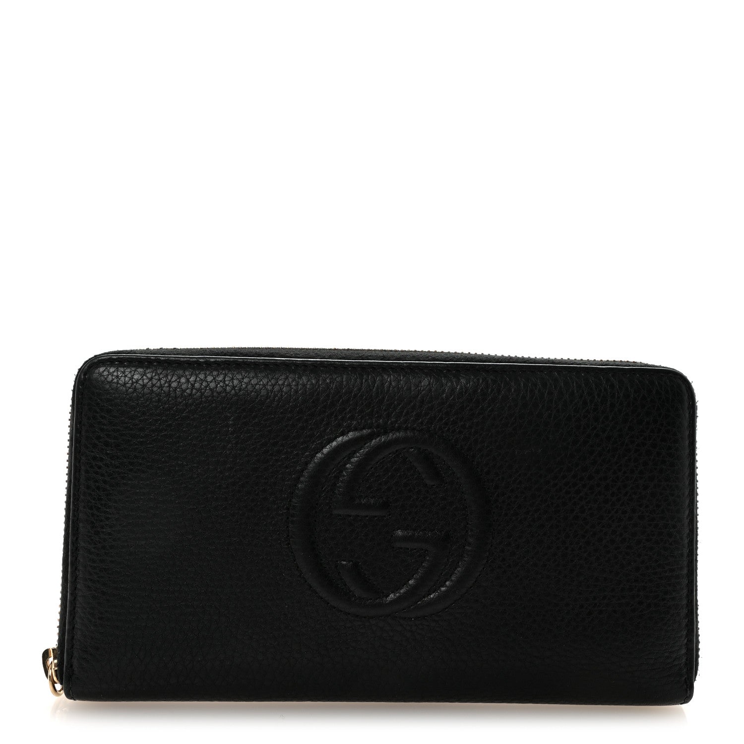 Gucci Pebbled Calfskin Soho Zip Around Wallet Black 1 of 8