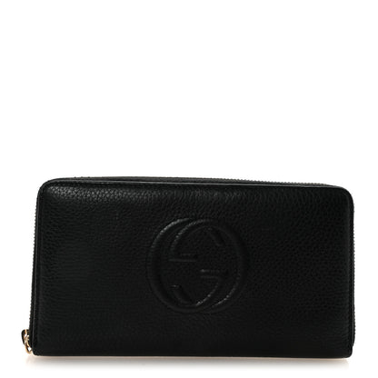Gucci Pebbled Calfskin Soho Zip Around Wallet Black 1 of 8
