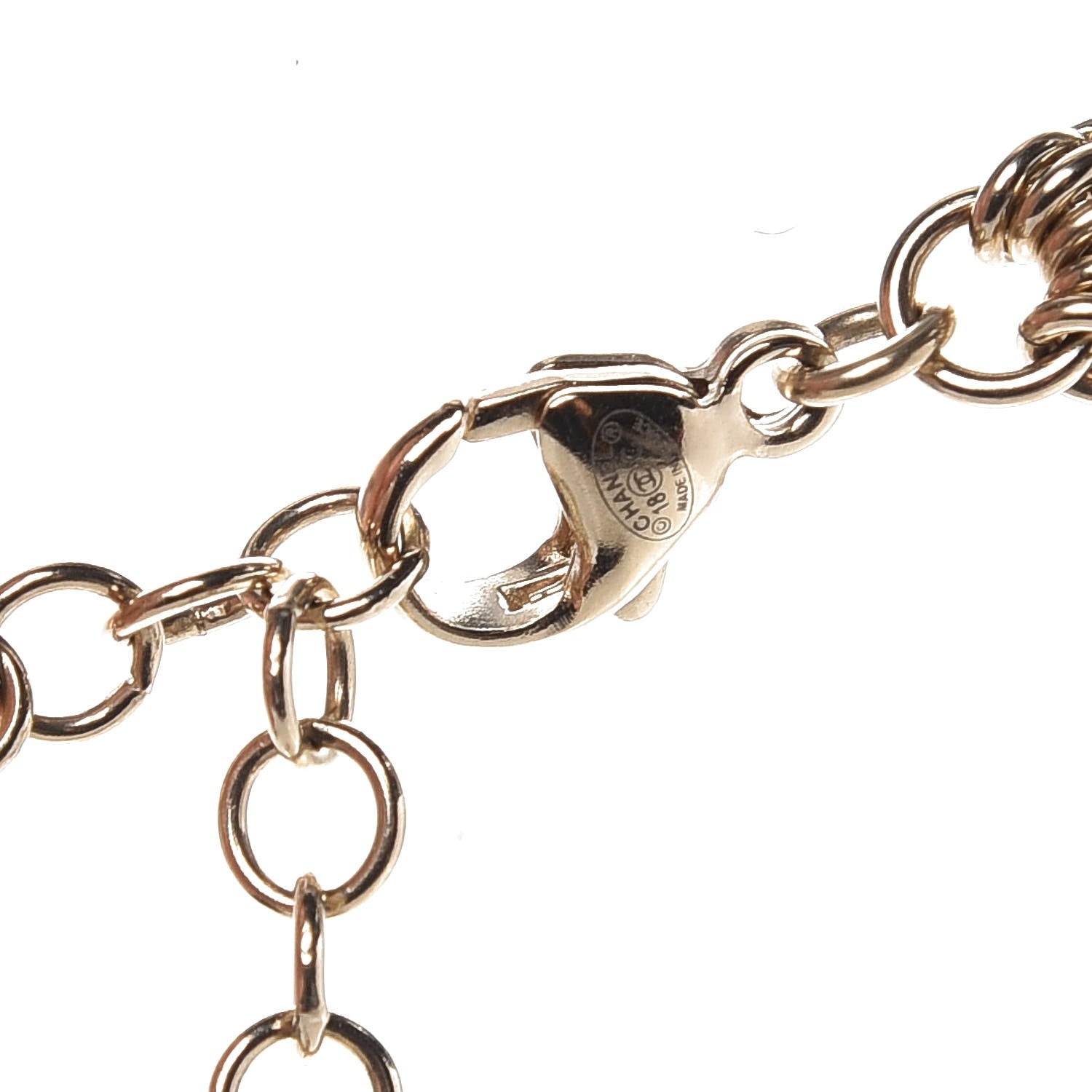 Chanel Crystal Pearl Multi Strand Chain CC Arrow Necklace Gold 5 of 6