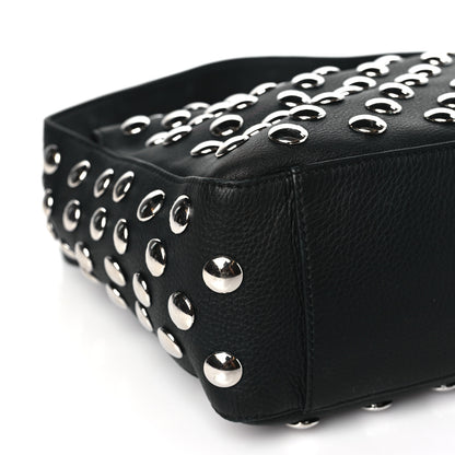 Khaite Pebbled Sport Calfskin Studded Elena Black 9 of 16
