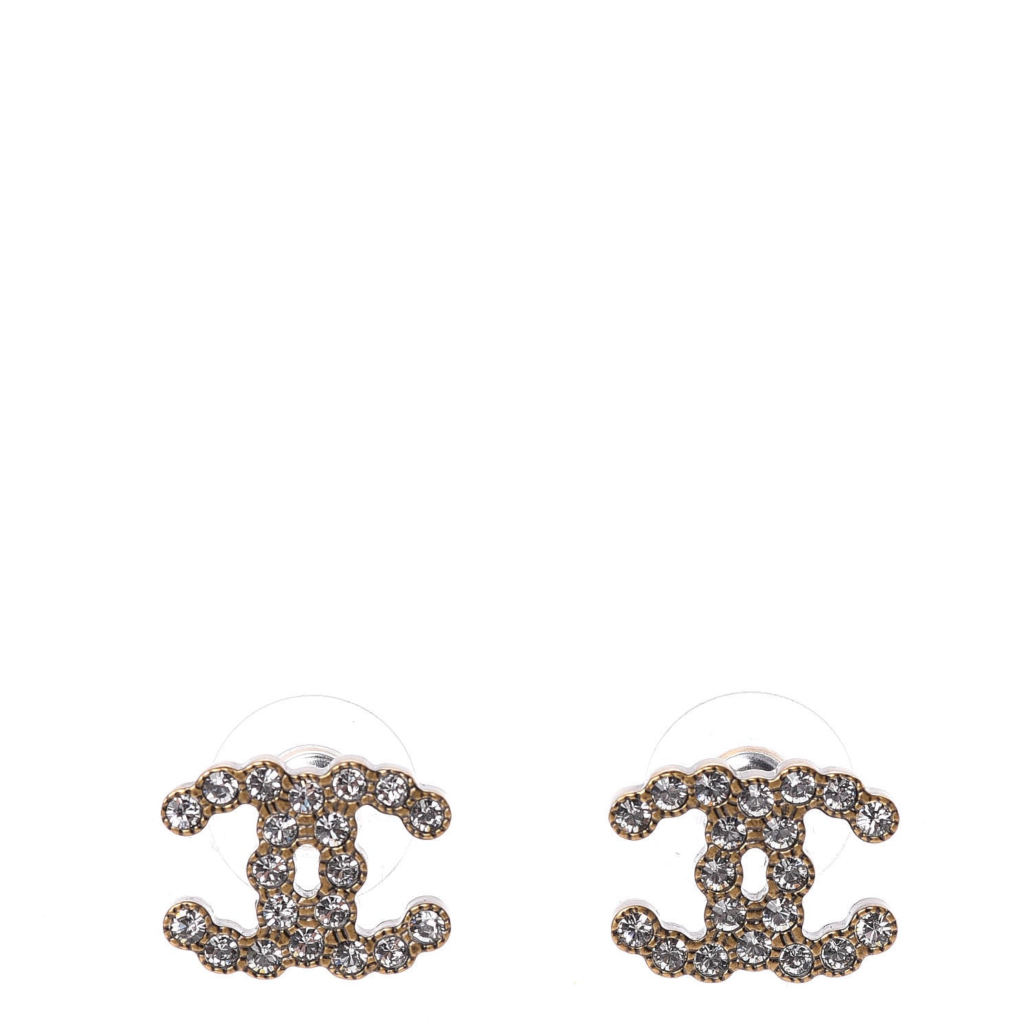 Chanel Crystal City Of Lights CC Earrings Gold 1 of 5
