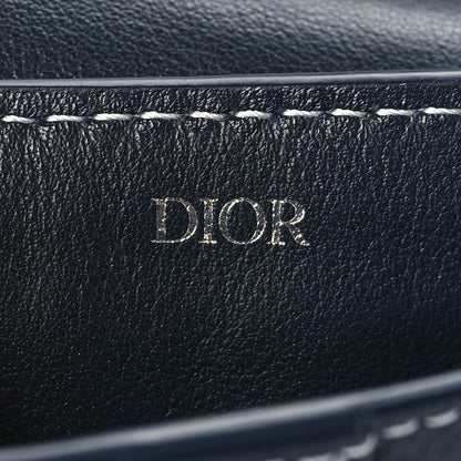 Christian Dior Grained Calfskin Saddle Mini Key Ring Navy Blue 6 of 9