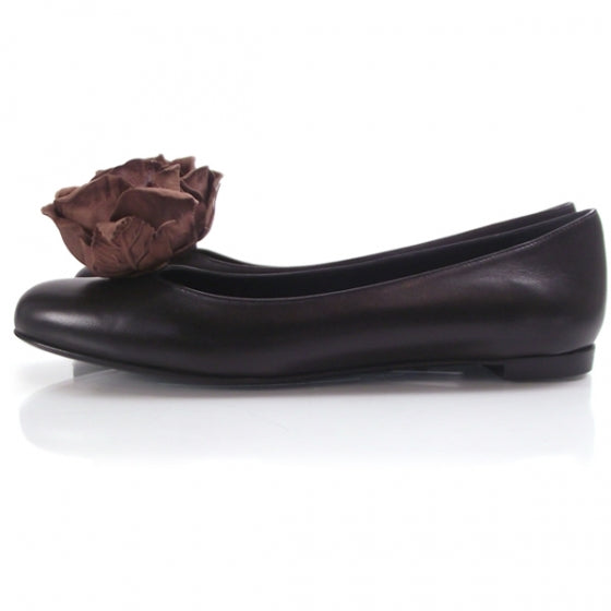 Leather Rose Flats