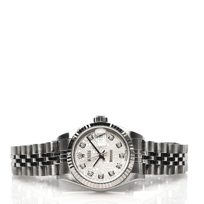Rolex Stainless Steel 18K White Gold Diamond 26mm Oyster Perpetual Datejust Watch Silver Jubilee 79174 3 of 7