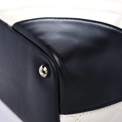 Chanel Calfskin Quilted Medium Cambon Tote White Black 5 of 17
