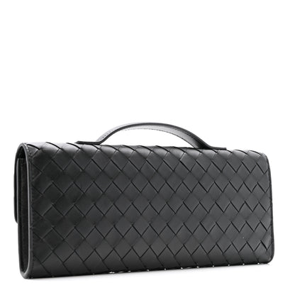 Bottega Veneta Nappa Intrecciato Long Andiamo Top Handle Clutch Black 3 of 9