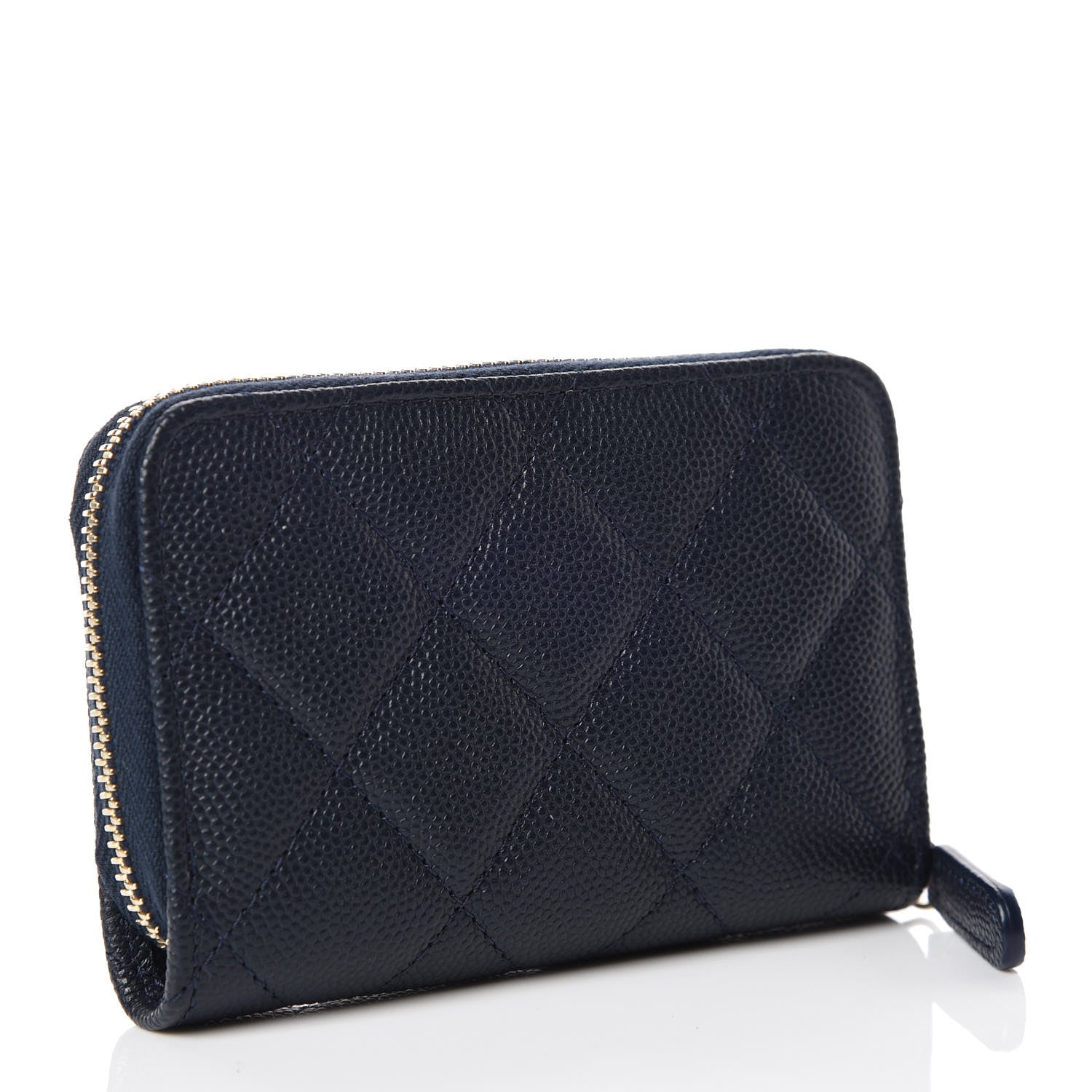 Chanel Caviar Quilted Zip Coin Purse Navy 3 of 8