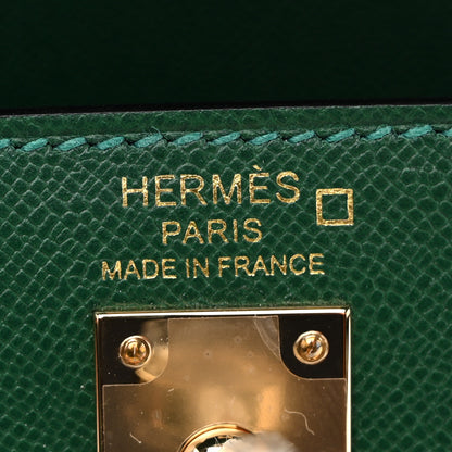 Hermes Madame Calfskin Shiny Alligator Kelly Sellier Touch 25 Vert Moyen 6 of 10
