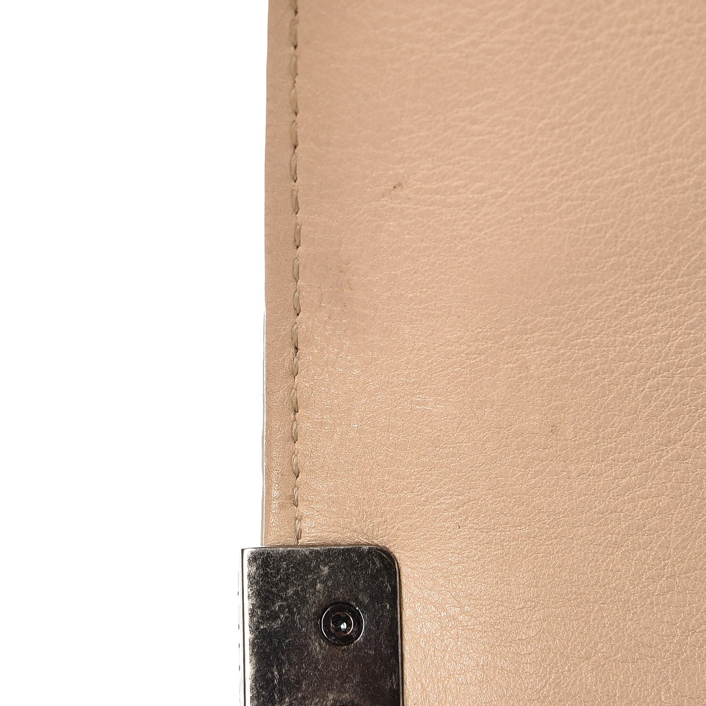 Calfskin Quilted Double Stitch New Medium Boy Flap Beige