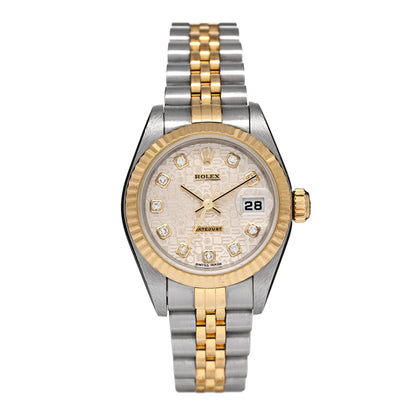Rolex Stainless Steel 18K Yellow Gold Diamond 26mm Oyster Perpetual Datejust Watch Champagne Jubilee 79173 1 of 5