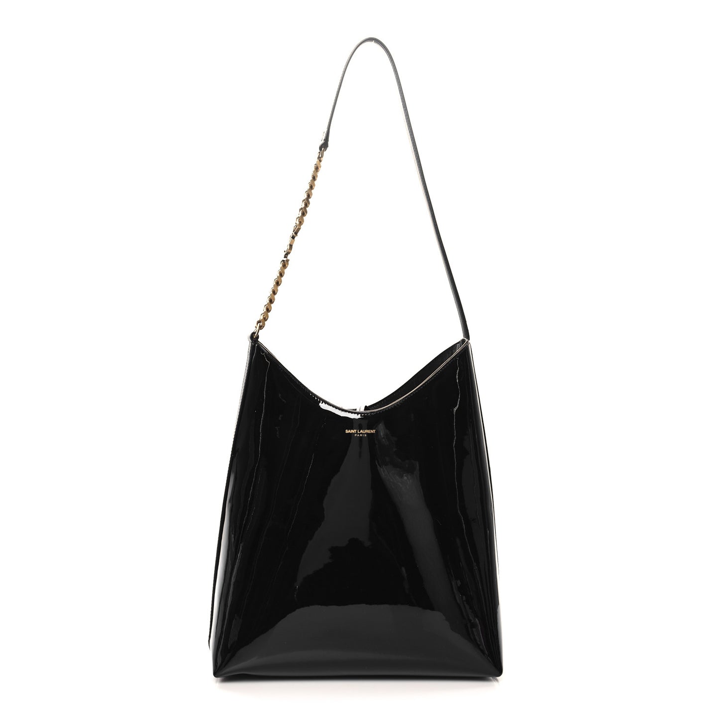 Patent Calfskin Rendez-Vous Hobo Black