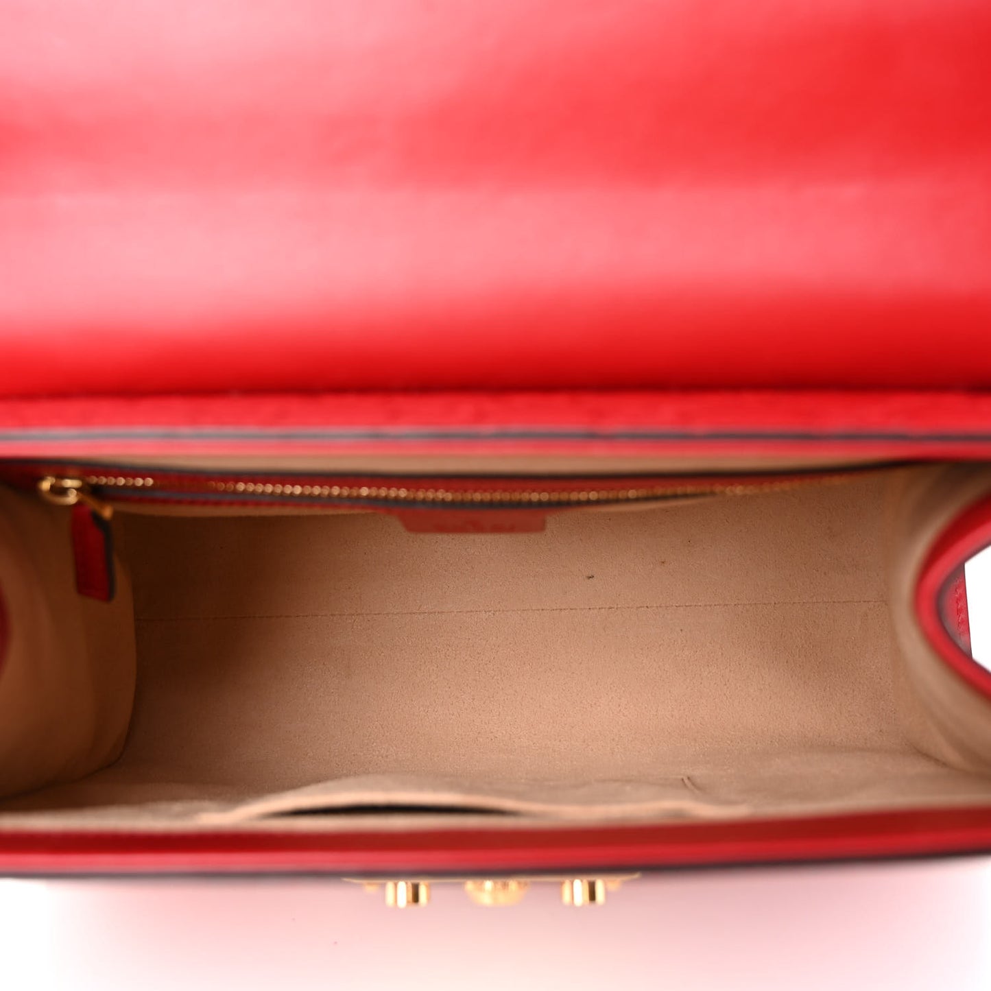 Guccissima Signature Small Padlock Top Handle Bag Hibiscus Red