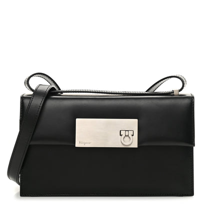 Salvatore Ferragamo Calfskin Gancio Shoulder Bag Black 1 of 12