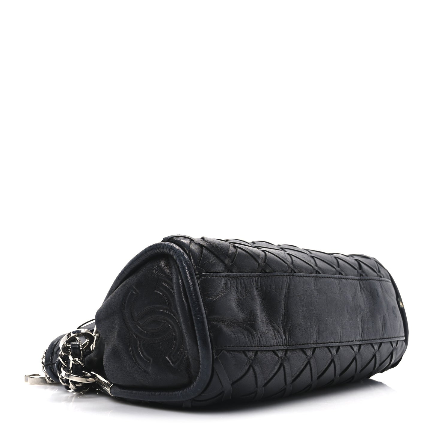 Lambskin Woven Small Ultimate Soft Sombrero Hobo Black