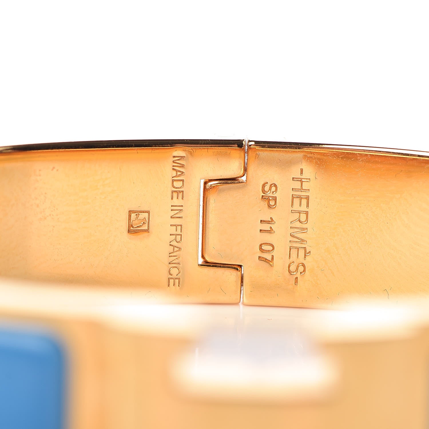 Hermes Enamel Narrow Clic Clac H Bracelet PM Bleu Azure 4 of 4