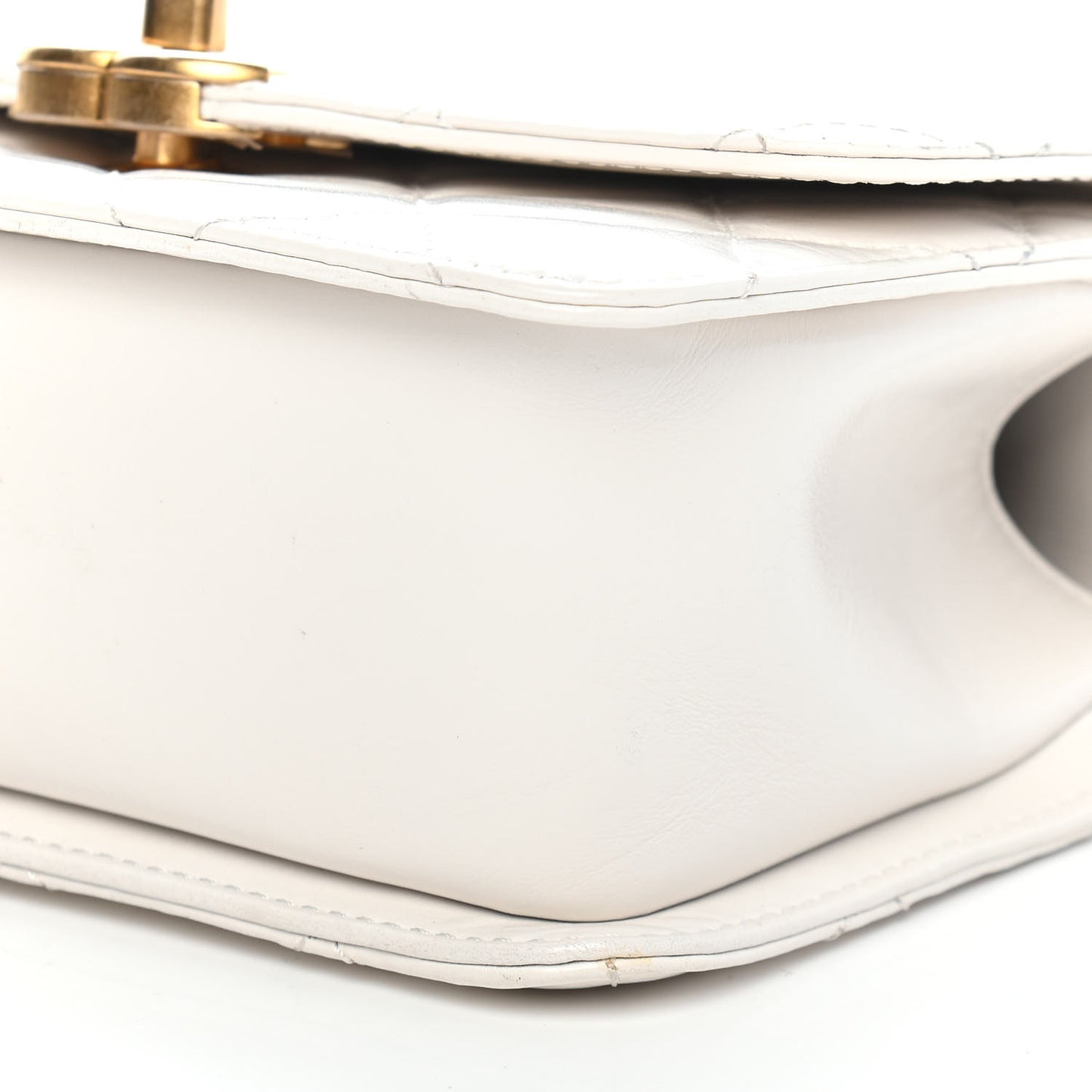 Calfskin Quilted Mini Perfect Fit Flap White